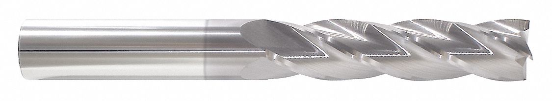 Square End Mill: Carbide, TiCN Coated, 4 Flute, 5/32" Mill Dia, 1-1/8" LOC, 3" OAL