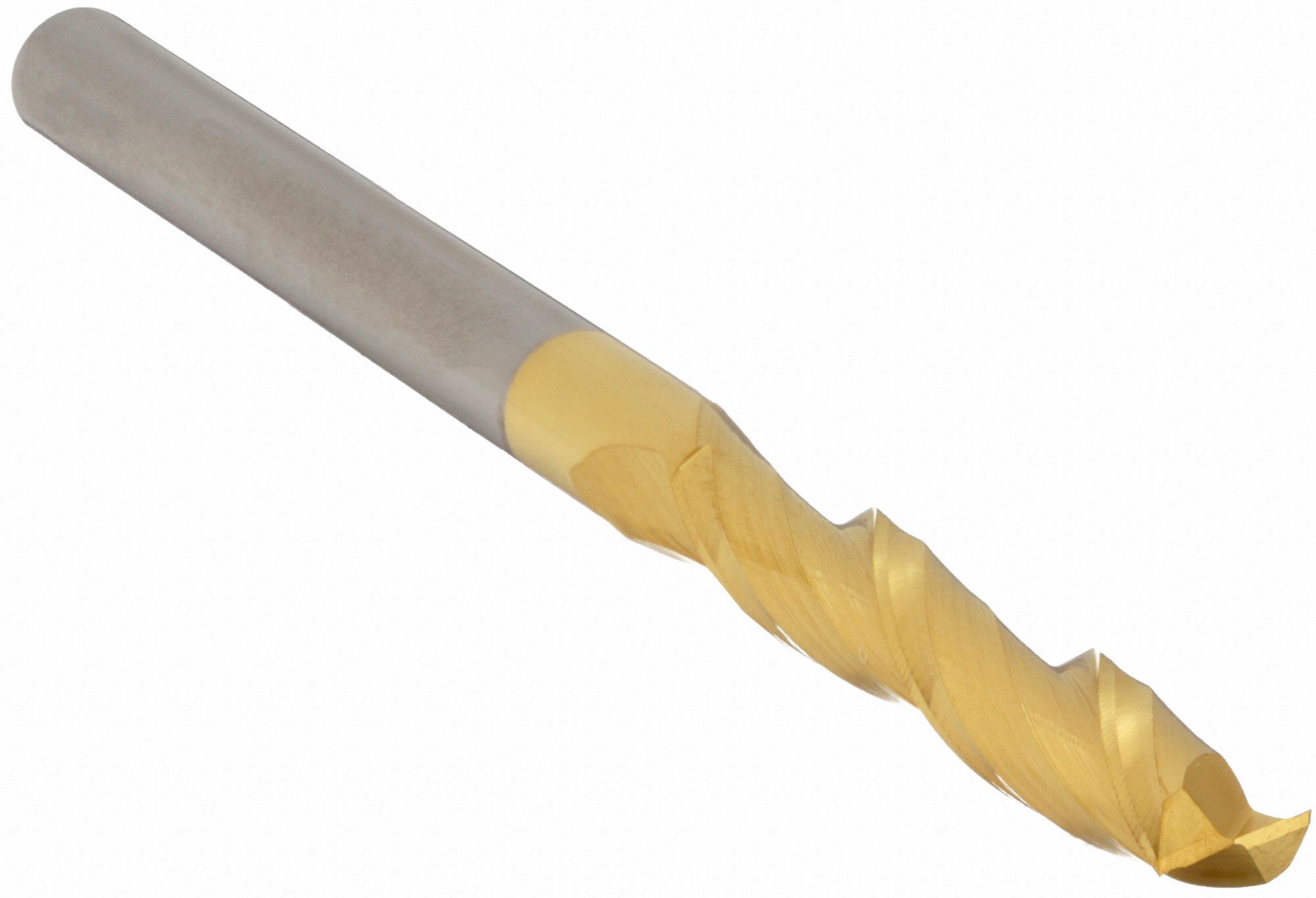 Square End Mill: Carbide, TiN Coated, 2 Flute, 3/8" Mill Dia, 1-3/4" LOC, 4" OAL