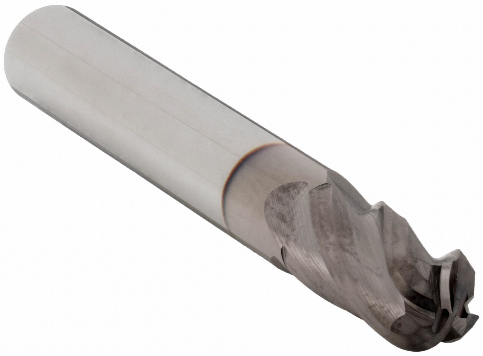 Ball End Mill: Carbide, TiCN Coated, 4 Flute, 1/4" Mill Dia, 1/2" LOC, 2" OAL