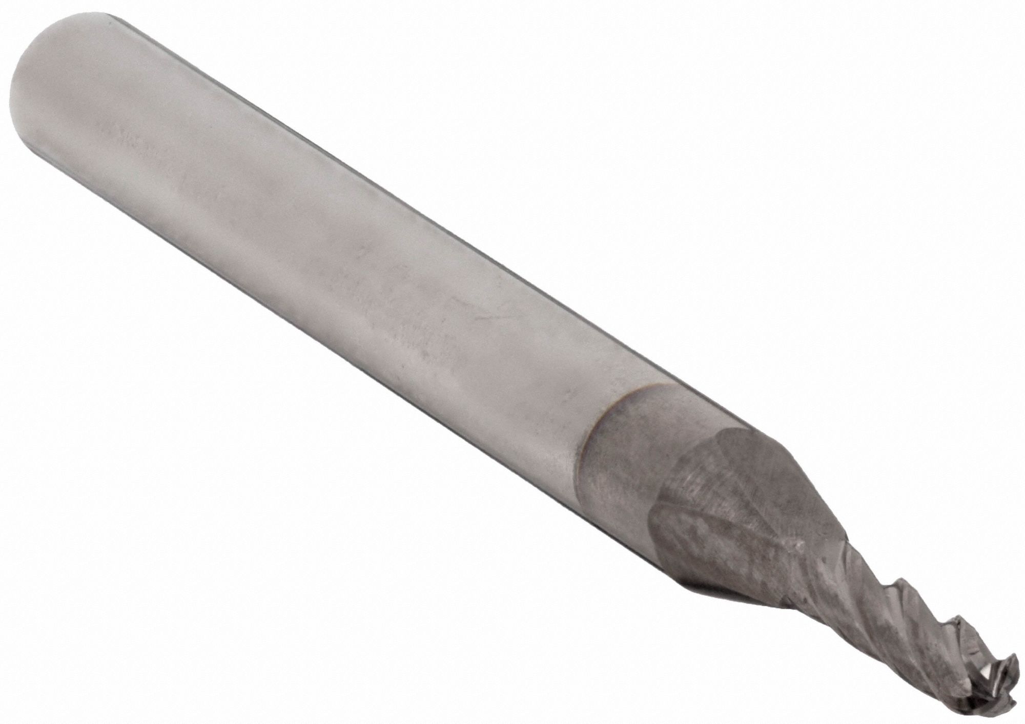 Ball End Mill: Carbide, TiCN Coated, 4 Flute, 1 mm Mill Dia, 4 mm LOC, 39 mm OAL