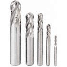 END MILL SET, 4 FLUTES, 5 PIECES, ⅛ IN SMALLEST MILL DIAMETER, BRIGHT FINISH
