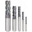 END MILL SET, 4 FLUTES, 5 PIECES, ⅛ IN SMALLEST MILL DIAMETER, ALTICRN FINISH