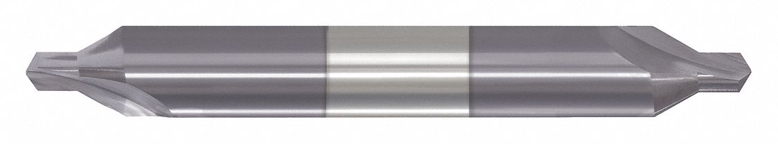 Center Drill: #0 Drill Size, 1/8 in Body Dia., 1/32 in Drill Point Dia., Carbide