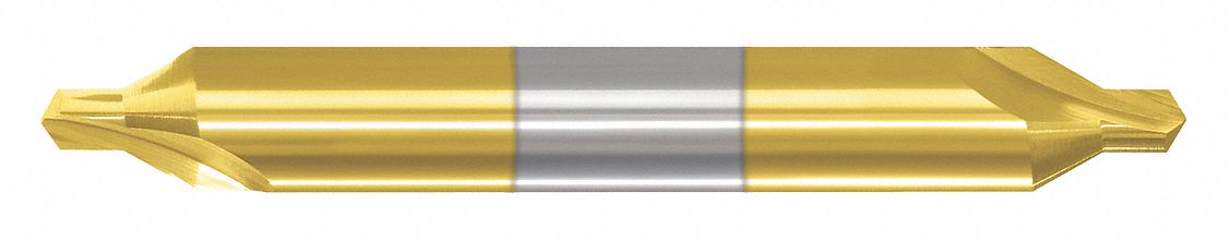Center Drill: #7 Drill Size, 5/8 in Body Dia., 1/4 in Drill Point Dia., TiN Finish