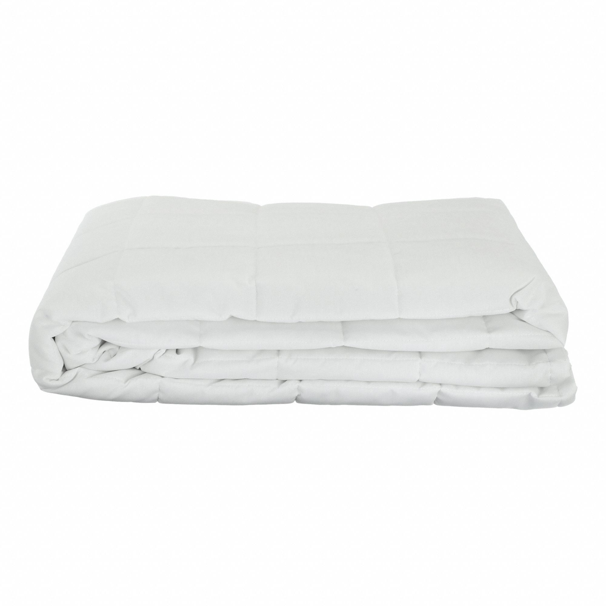 Blanket: Twin, 94 in Overall Lg, 68 in Overall Wd, T130, Polyester, White, Quilted