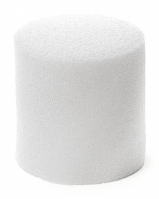 Stopper: Foam, 66-75 mm Stopper Size, 66 to 75 mm Screw Closure Size, Foam Plug, White, Autoclavable