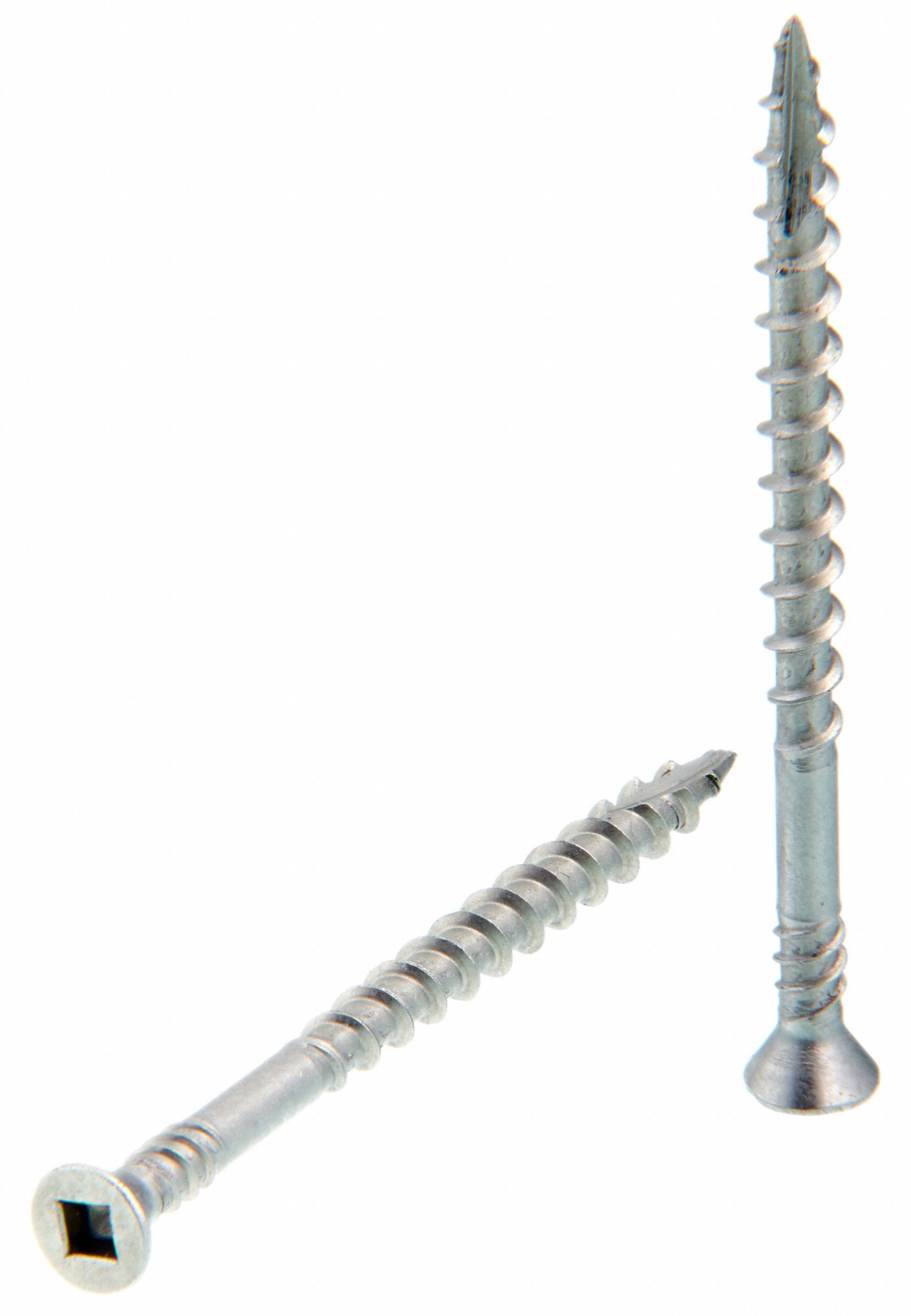 DURASPIN Drywall Screws, Flat, 8, Square, 2 1/2 in Length, Steel, Coarse, Stainless Steel, PK