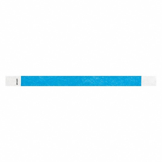 ID Wristband: Adhesive, Blank, Light Blue, Consecutively Numbered, Tyvek, 500 PK