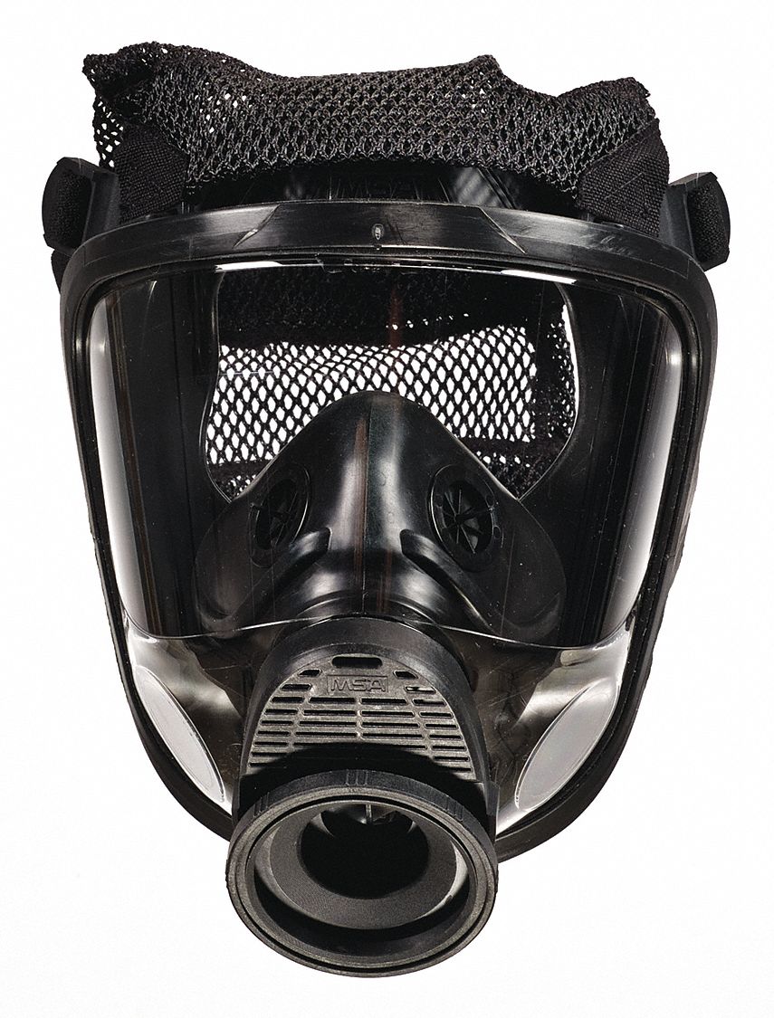 MSA Full Face Respirator Hycar Rubber, S Mask Size, Polyester