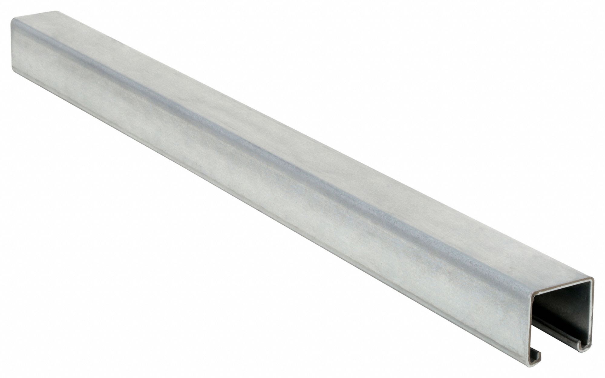 STRUT CHANNEL - SOLID WALL, STEEL, PRE-GALVANIZED, 12 GA GAUGE, 5 FT OVERALL L, SILVER