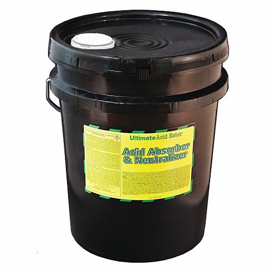 Acid Neutralizer: 33 gal Volume Absorbed per Pkg., 380 lb Wt, Pail, Acids