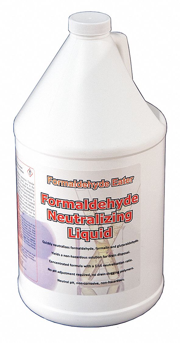 Formaldehyde Neutralizer: Formaldehyde, 1 Gallon Bottle, 15 gal, Tan, 4 PK