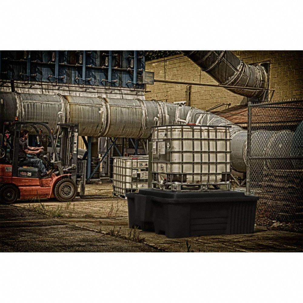 CONDOR IBC Spill Containment Unit/Drain For 1 IBC, 73 in L x 80 1/2 in