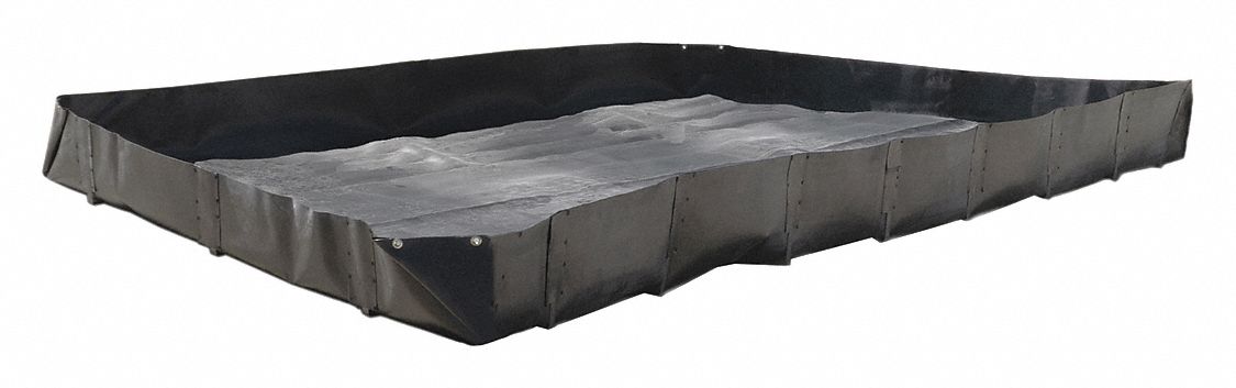 SPILL CONTAINMENT BERM, 4 X 8 FT, 235 GALLON CAPACITY, POLYETHYLENE, BLACK