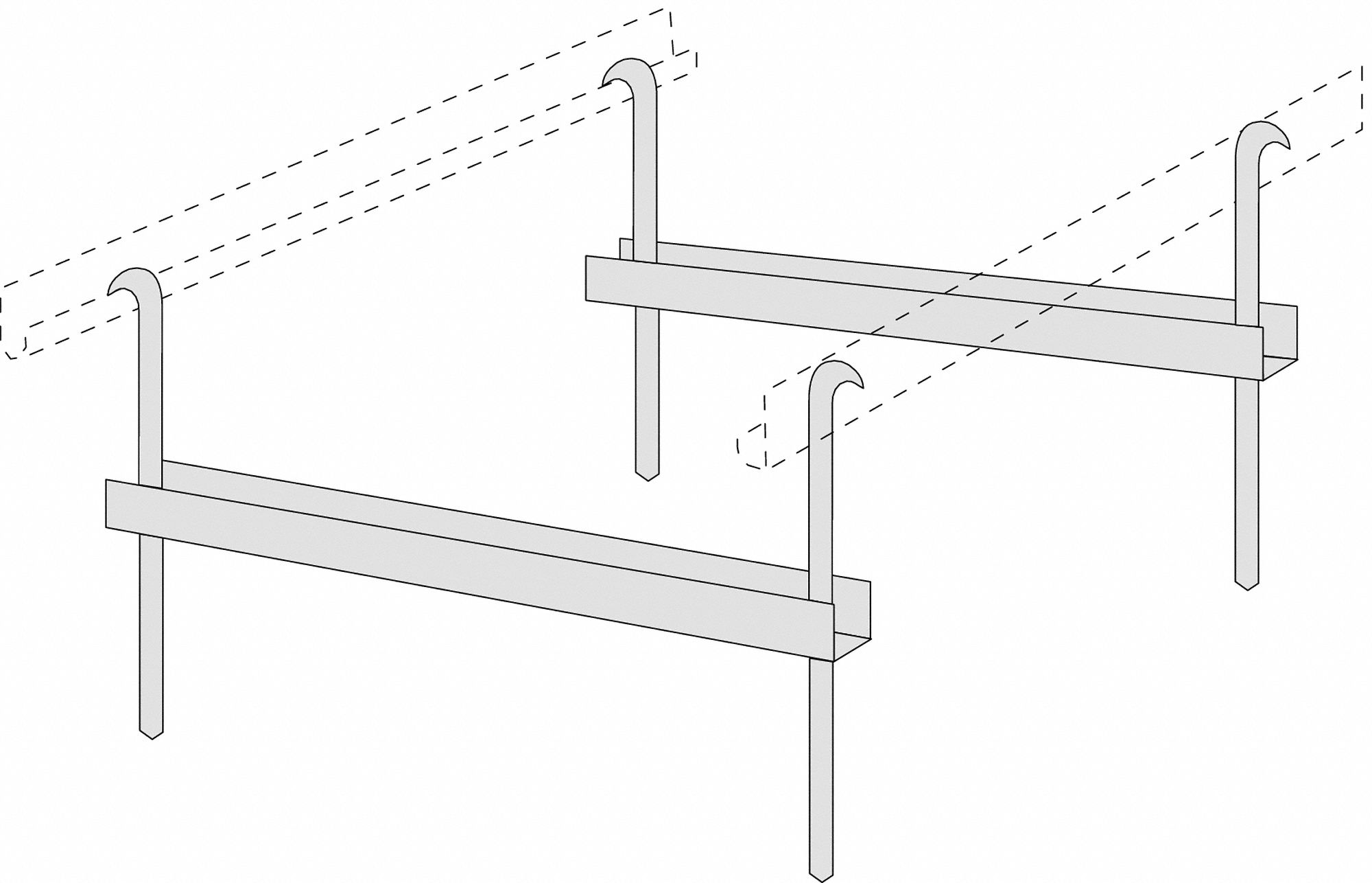 ICI 36 X 2 X 2 Steel Undermount Sink Support Pearl White 45YY42   45YY42 AL01