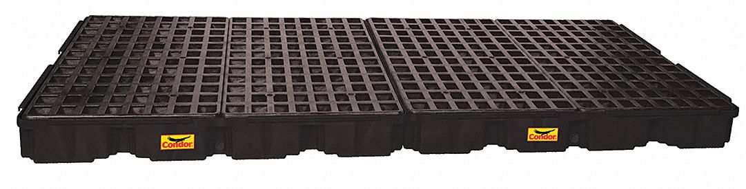 DRUM SPILL CONTAINMENT PLATFORM, FOR 8 DRUMS, 121 GAL CAPACITY, 10,000 LB LOAD CAPACITY