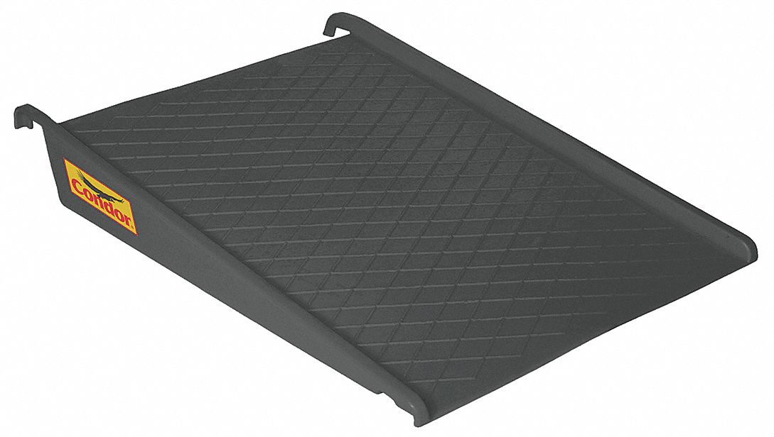 SPILL PALLET RAMP, 500 LB LOAD CAPACITY, 45½ X 32 X 8 IN, BLACK