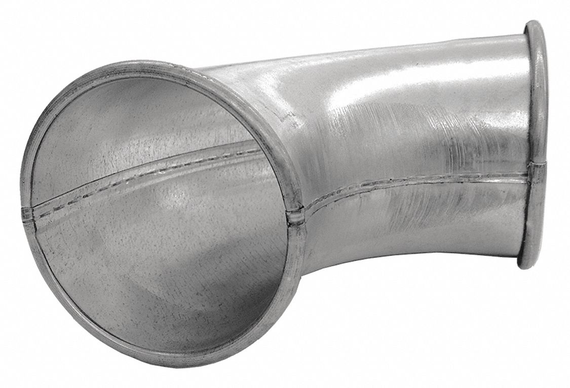 NORDFAB Galvanized Steel 90 Degree Elbow, 6 in Duct Fitting Diameter, 13 5/16 in Duct Fitting