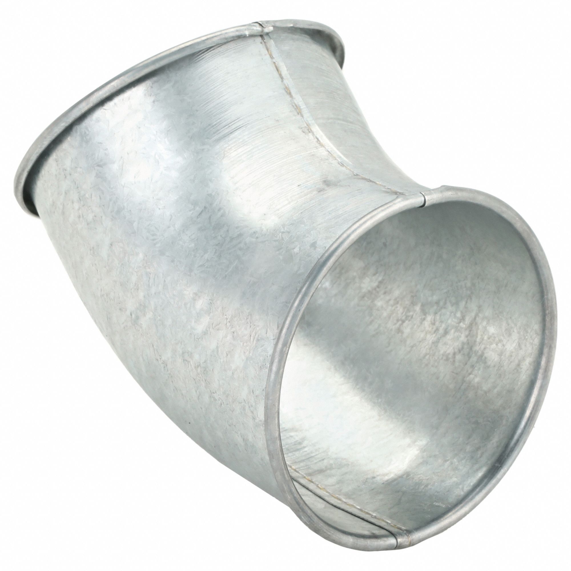 45 Degree Elbow: Steel, For 5 in Duct Dia, 7 3/4 in Overall Lg, 45° Angle, 1 in Centerline Radius