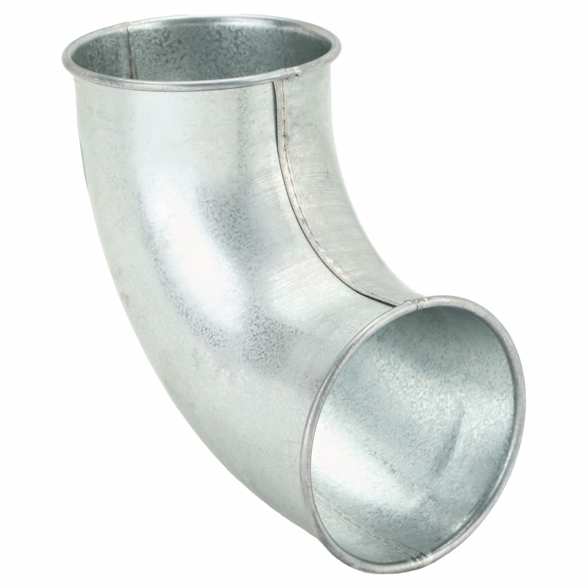90 Degree Elbow: Steel, For 4 in Duct Dia, 10 in Overall Lg, 90° Angle, 1 1/2 in Centerline Radius