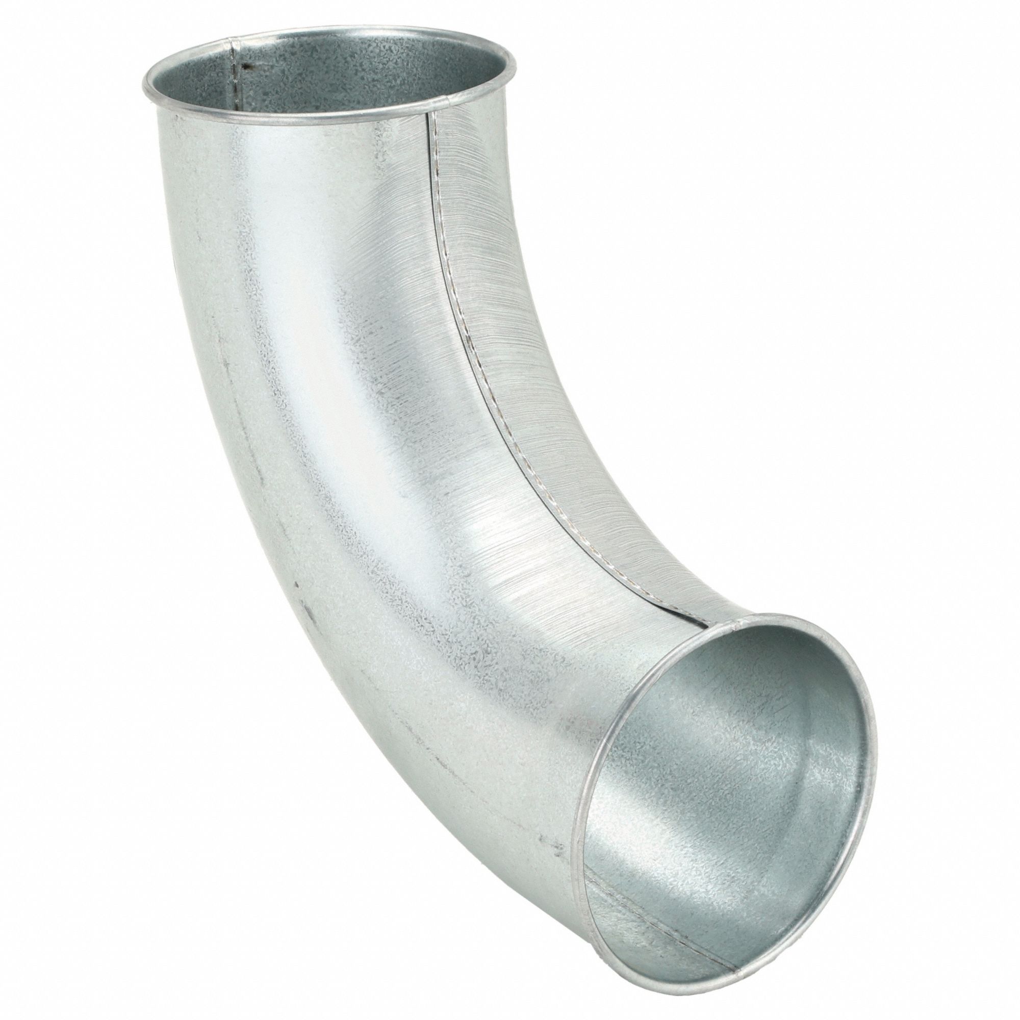 90 Degree Elbow: Steel, For 6 in Duct Dia, 13 3/8 in Overall Lg, 90° Angle, 6 in Outlet Dia