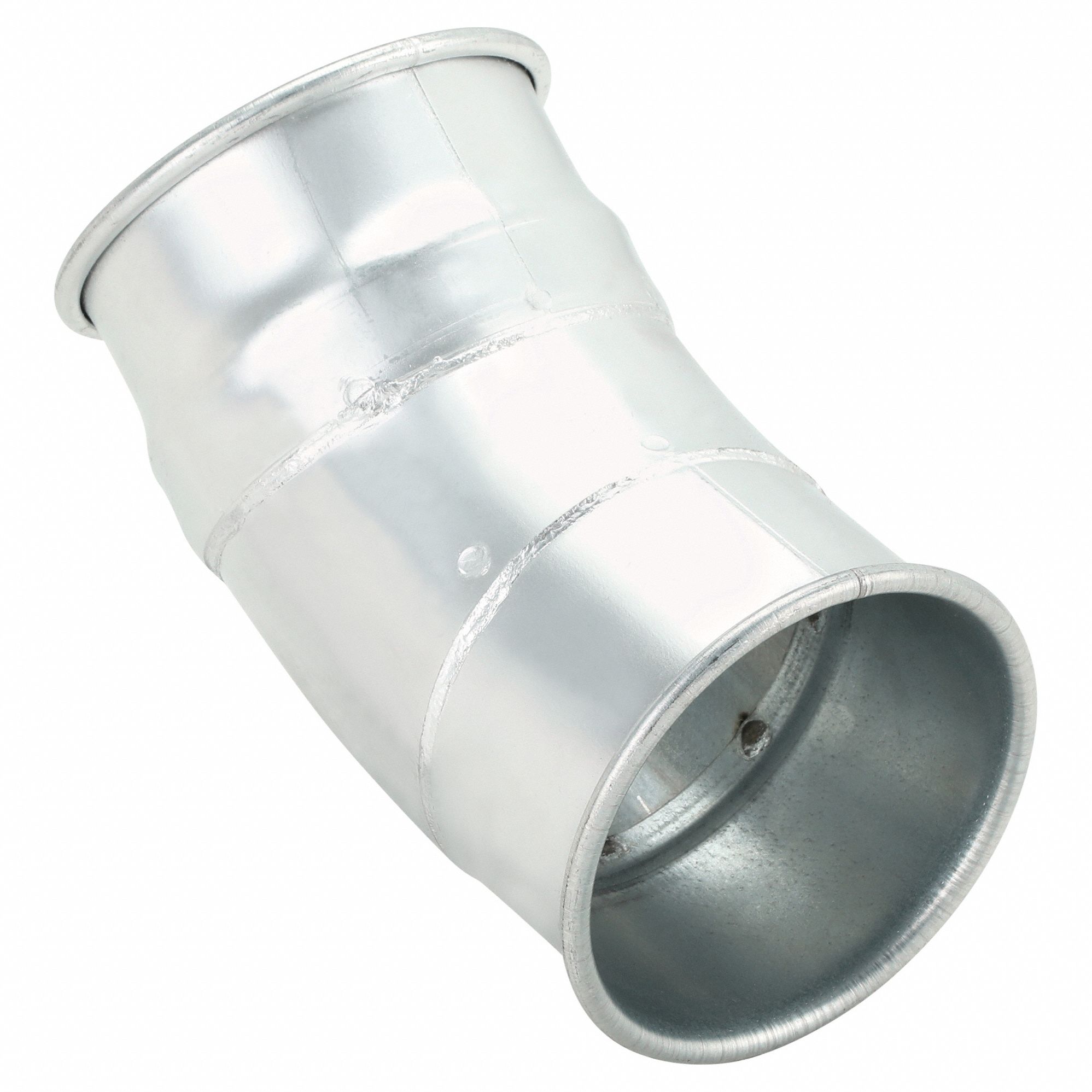 30 Degree Elbow: Steel, For 4 in Duct Dia, 7 3/4 in Overall Lg, 30° Angle, 4 in Outlet Dia