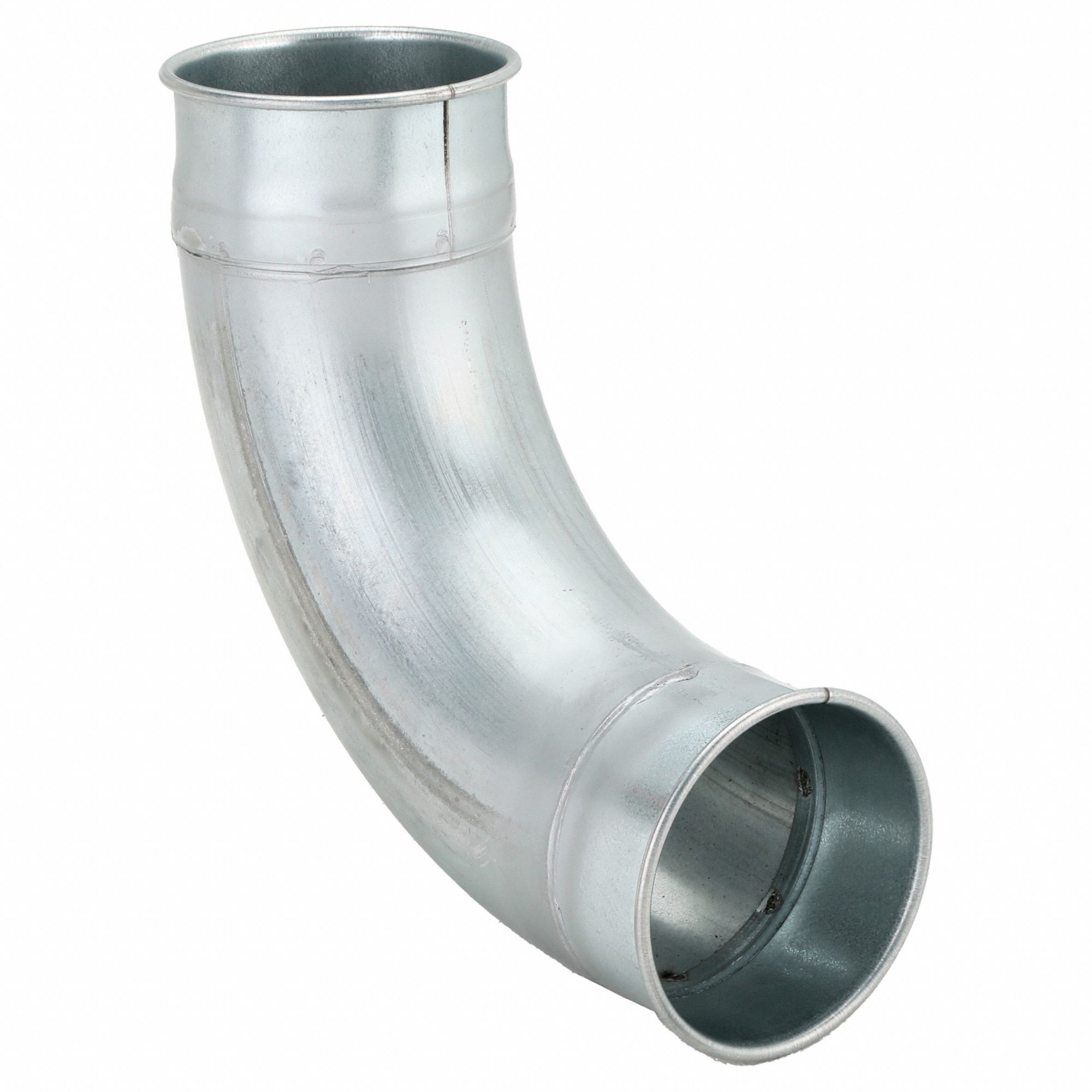90 Degree Elbow: Steel, For 4 in Duct Dia, 10 in Overall Lg, 90° Angle, 1 1/2 in Centerline Radius