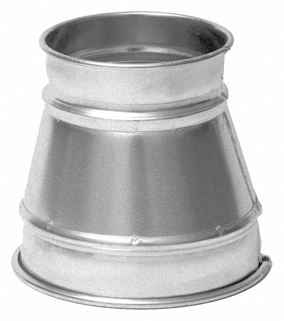 NORDFAB Stainless Steel Reducer, 8 in x 6 in Duct Fitting Diameter, 8