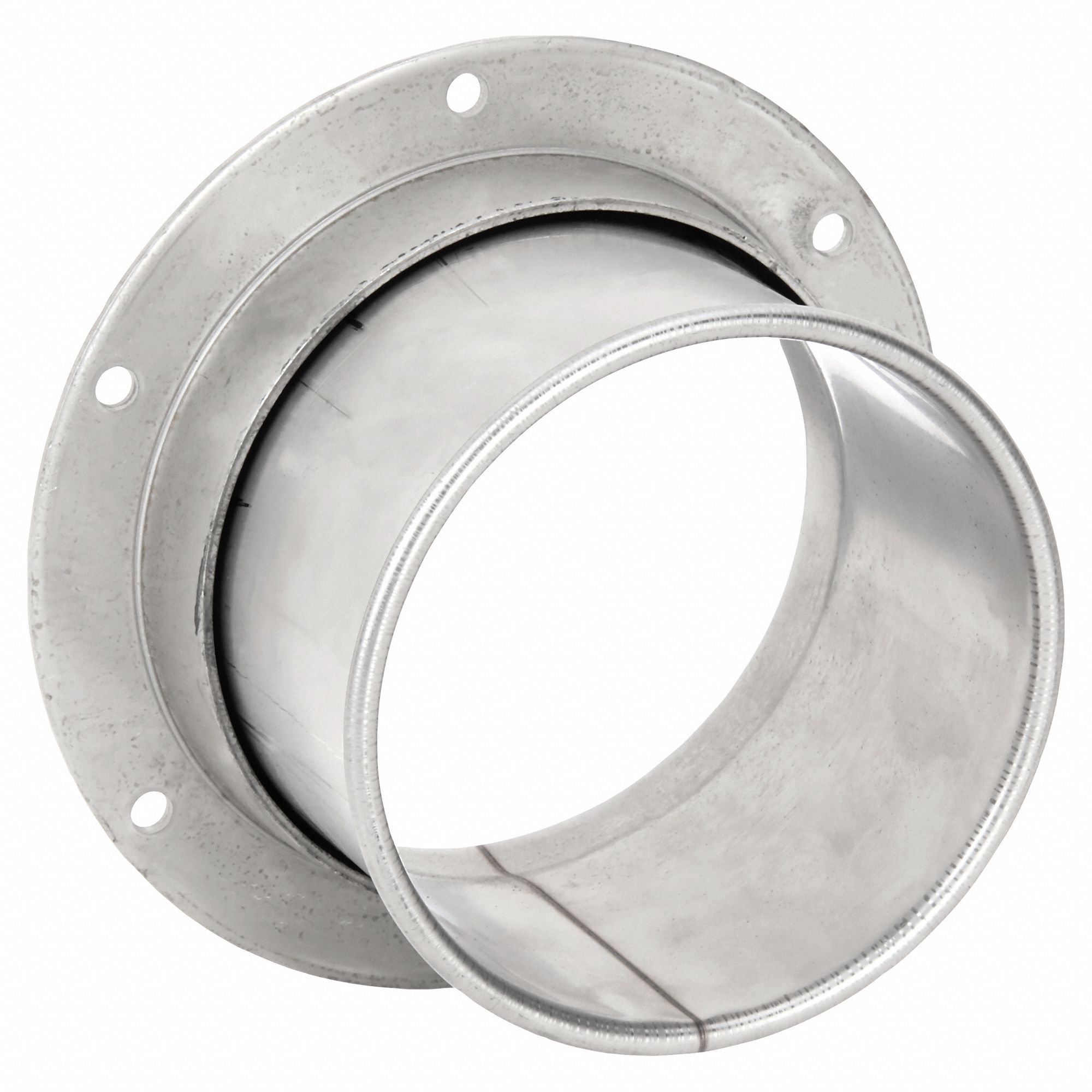 Stainless Steel, For 6 in Duct Dia, Angle Flange Adapter 45ZD54