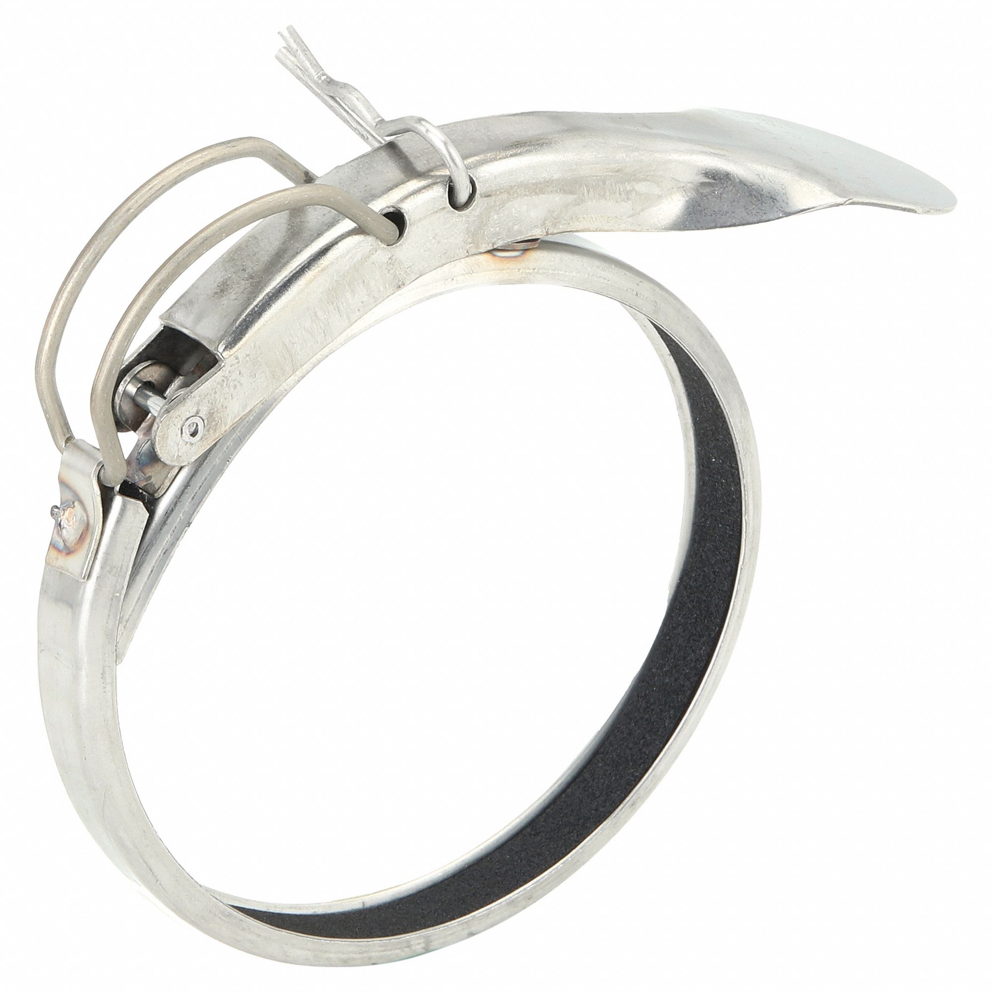 Duct Clamp: Stainless Steel, For 4 in Duct Dia, 4 in Overall Lg, 22 ga Material Thick