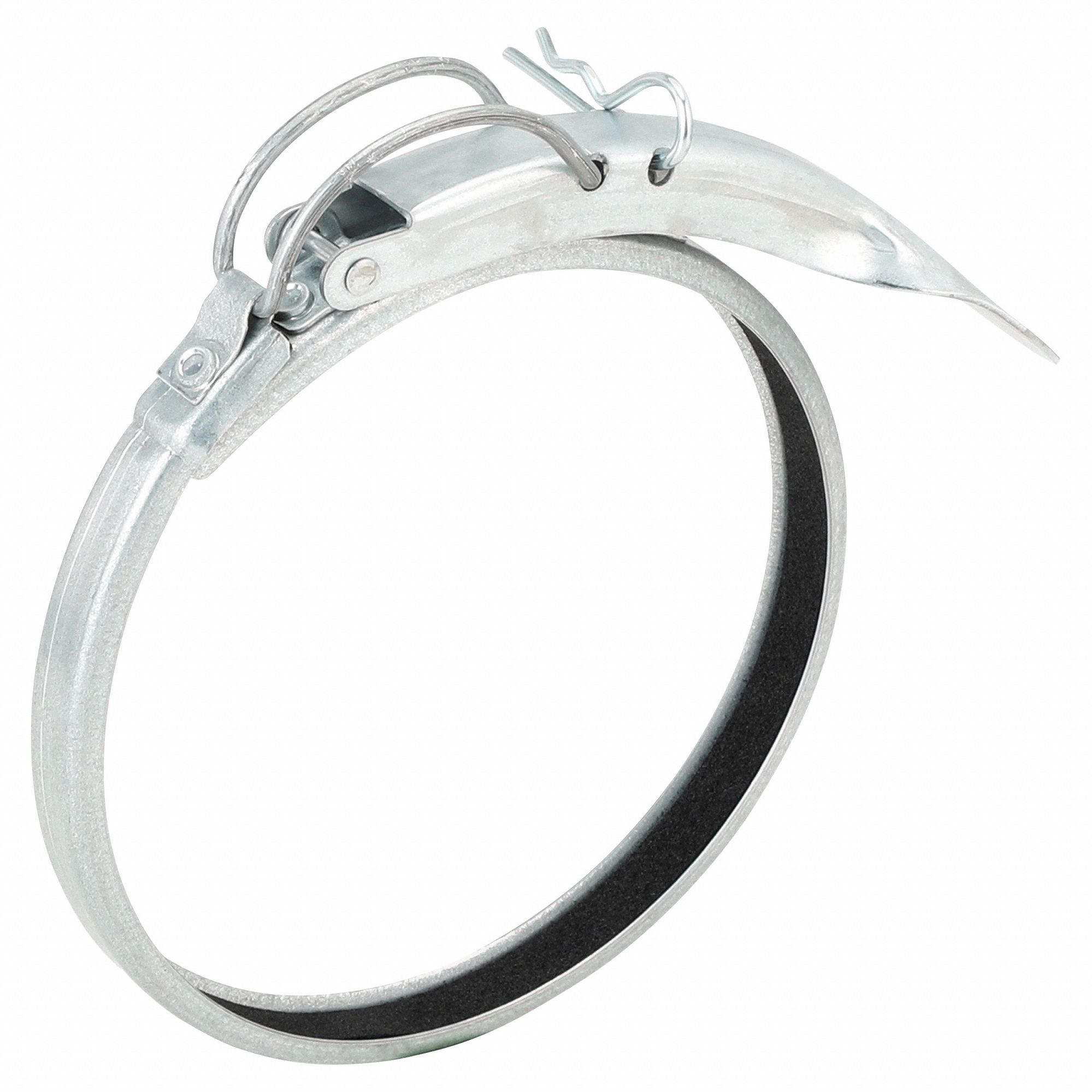 Duct Clamp: Steel, For 5 in Duct Dia, 5 in Overall Lg, 20 ga Material Thick, Galvanized Steel