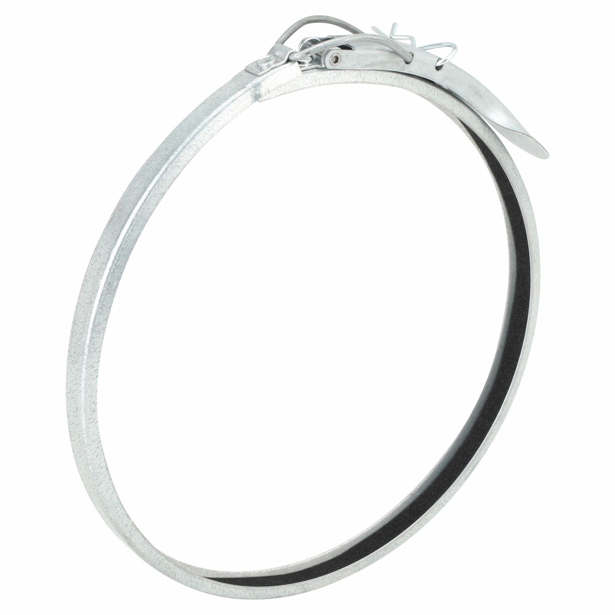 Duct Clamp: Steel, For 9 in Duct Dia, 9 in Overall Lg, 18 ga Material Thick, Galvanized Steel