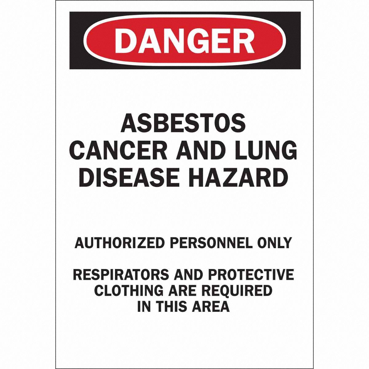 B12020X14REDBLK/WHTDANGER ASBESTOS