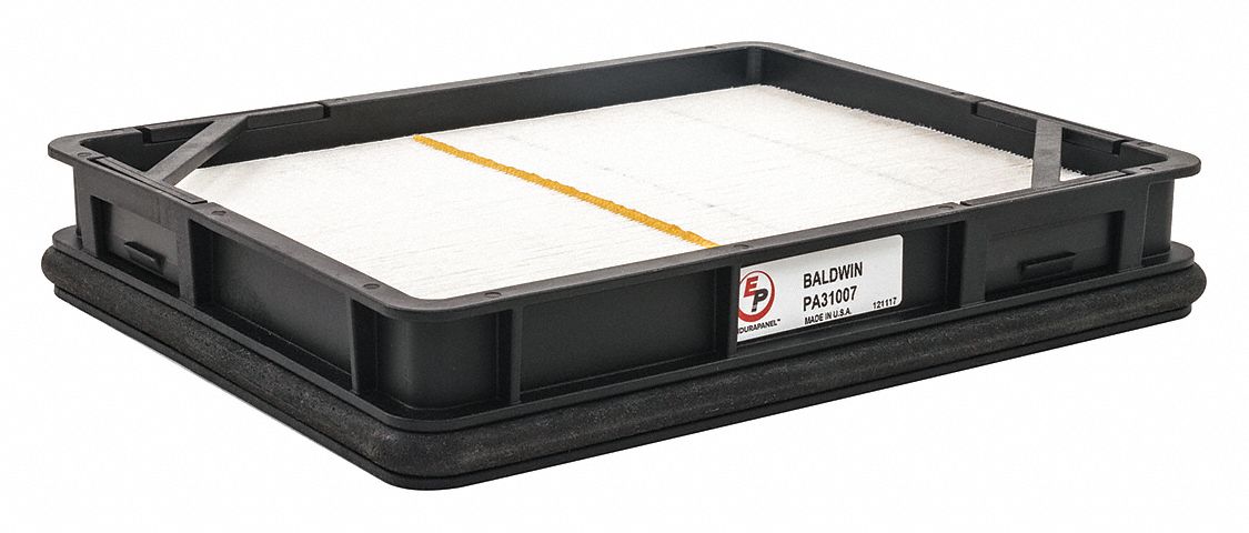 Automotive Air Filter: Panel, Engine, Rectangular, Panel, 9 in Overall Lg, Cummins