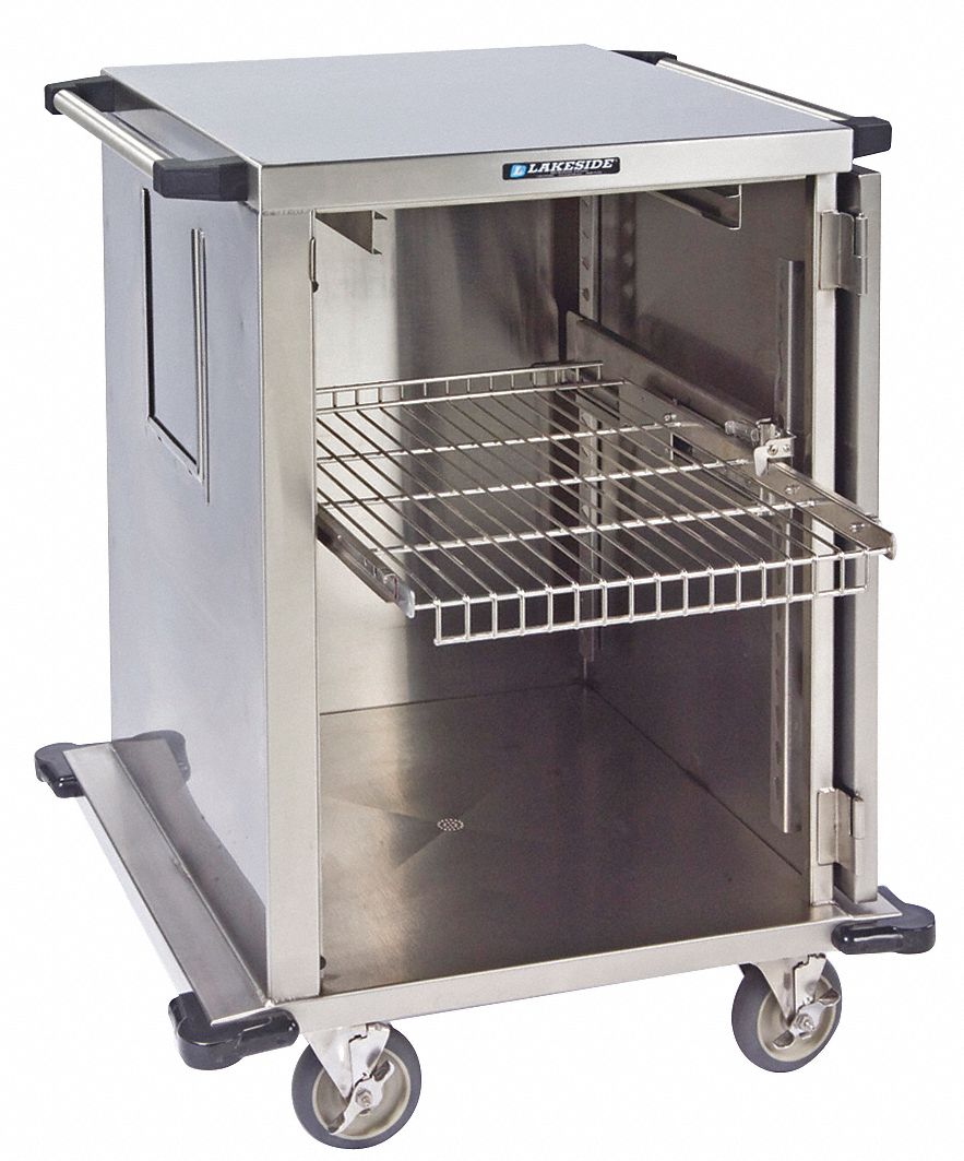 LAKESIDE Surgical Case Cart, 75 lb Load Capacity, Silver, 24 inx18 in