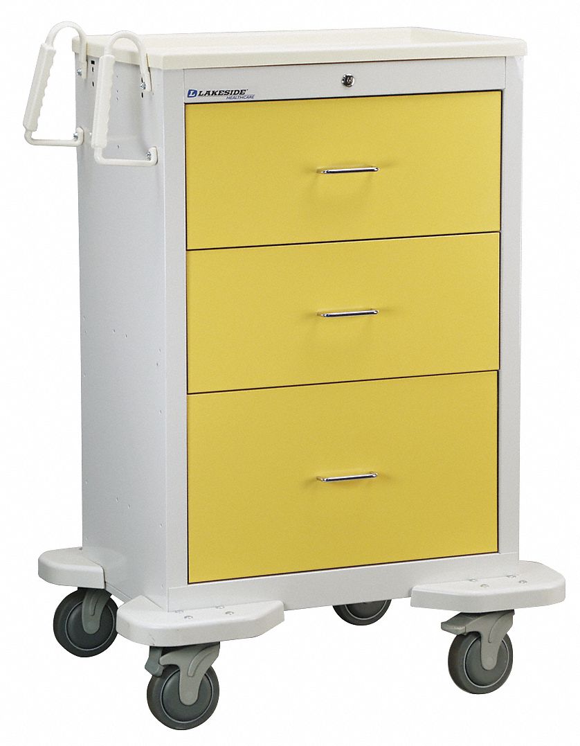 LAKESIDE Medical Procedure Cart, 125 lb Load Capacity, Gray 460K54C