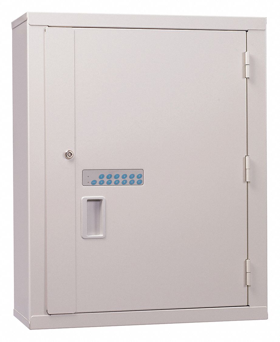 Supply Cabinet: 24 in x 10 in x 30 in, 3 Shelves, 1 Doors, Electronic Keypad