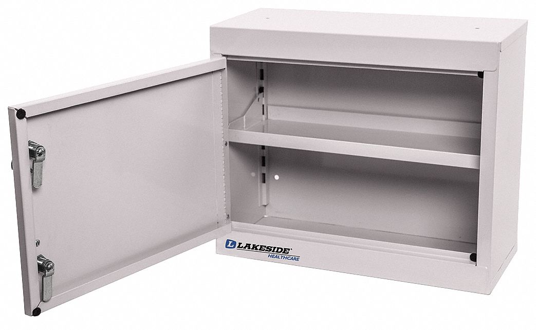 Supply Cabinet: 18 in x 8 in x 15 in, 1 Shelves, 1 Doors, Keyed, 18 in Overall Wd
