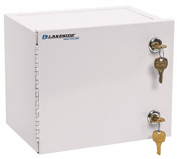 Supply Cabinet: 8 3/4 in x 6 in x 7 1/4 in, 0 Shelves, 1 Doors, Keyed, 8 3/4 in Overall Wd