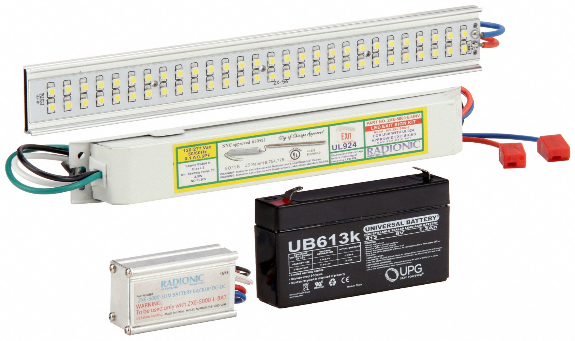 RADIONIC HITECH Exit Sign LED Retrofit Kit White, Aluminum, Exit