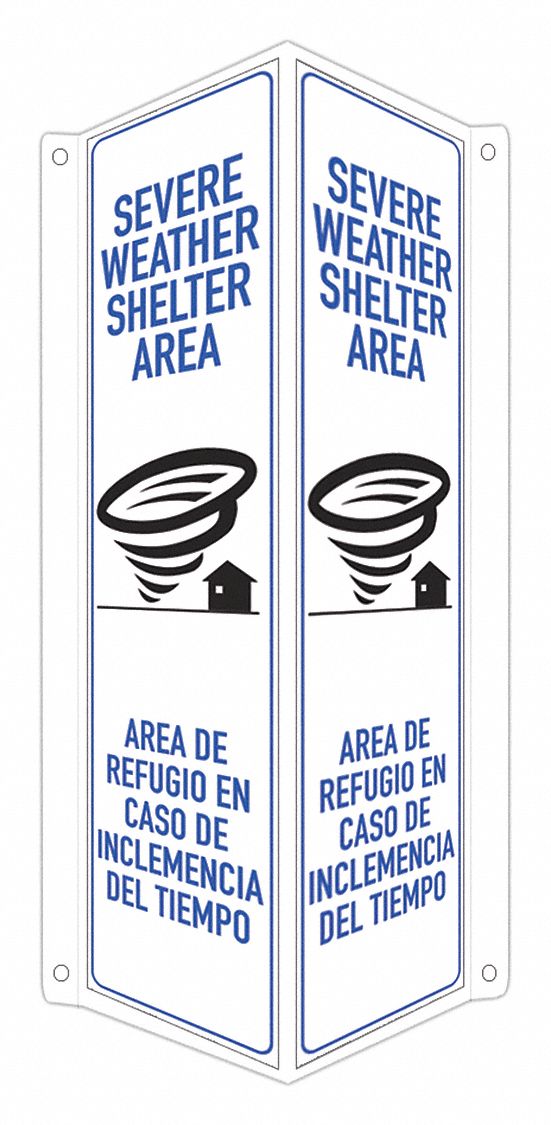 Safety Sign: Aluminum, Mounting Holes Sign Mounting, 18 in x 8 in x 3 in Nominal Sign Size