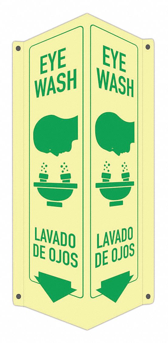 Safety Sign: Aluminum, Mounting Holes Sign Mounting, 18 in x 8 in x 3 in Nominal Sign Size