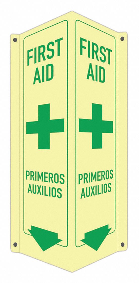 Safety Sign: Aluminum, Mounting Holes Sign Mounting, 18 in x 8 in x 3 in Nominal Sign Size