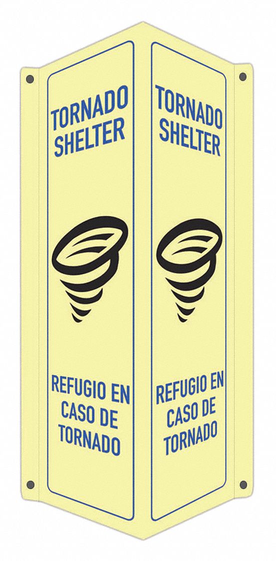 Safety Sign: Aluminum, Mounting Holes Sign Mounting, 18 in x 8 in x 3 in Nominal Sign Size