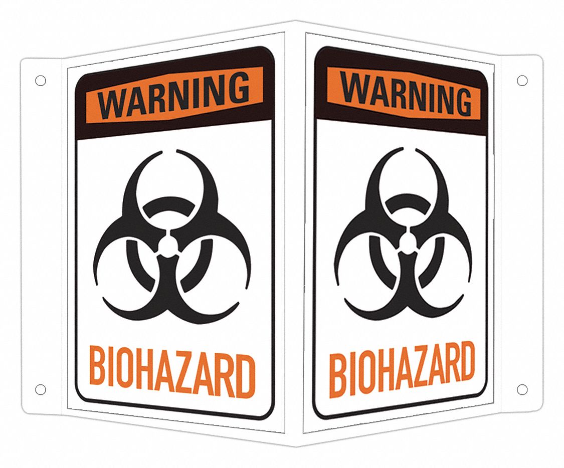 Warning Sign: Aluminum, Mounting Holes Sign Mounting, 6 in x 7 1/2 in Nominal Sign Size