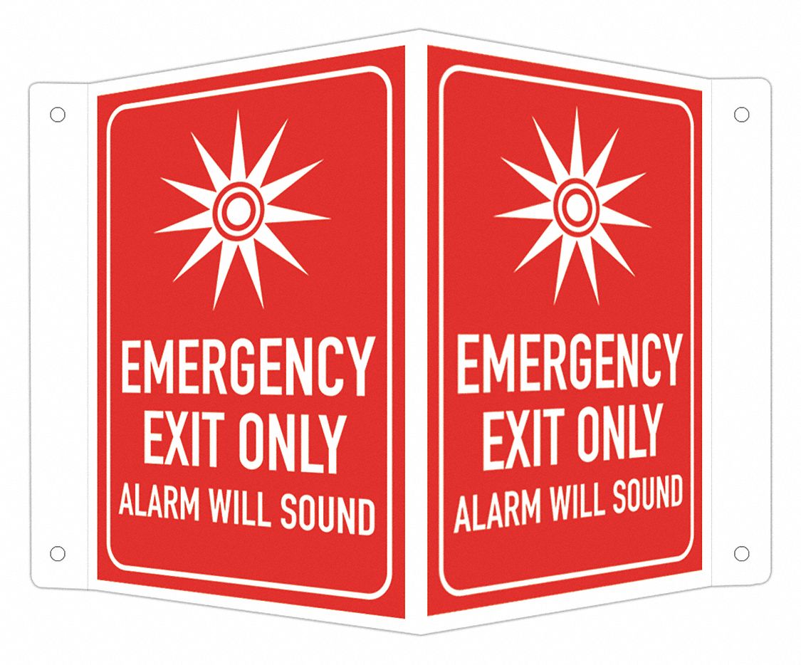 Safety Sign: Aluminum, Mounting Holes Sign Mounting, 6 in x 7 1/2 in Nominal Sign Size