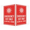 V-Shape Projection Emergency Exit Only Alarm Will Sound Signs