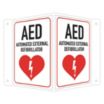 V-Shape Projection AED Automated External Defibrillator Signs