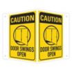 V-Shape Projection Caution: Door Swings Open Signs