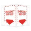 V-Shape Projection Emergency Shut-Off (W Down Arrow) Signs